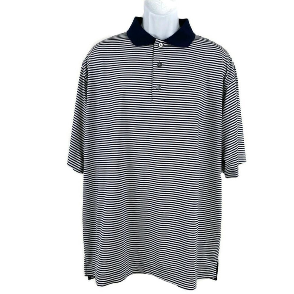 Footjoy Golf Polo‎ Shirt Short Sleeve Blue White St